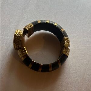 Black and Gold Bangle Bracelet